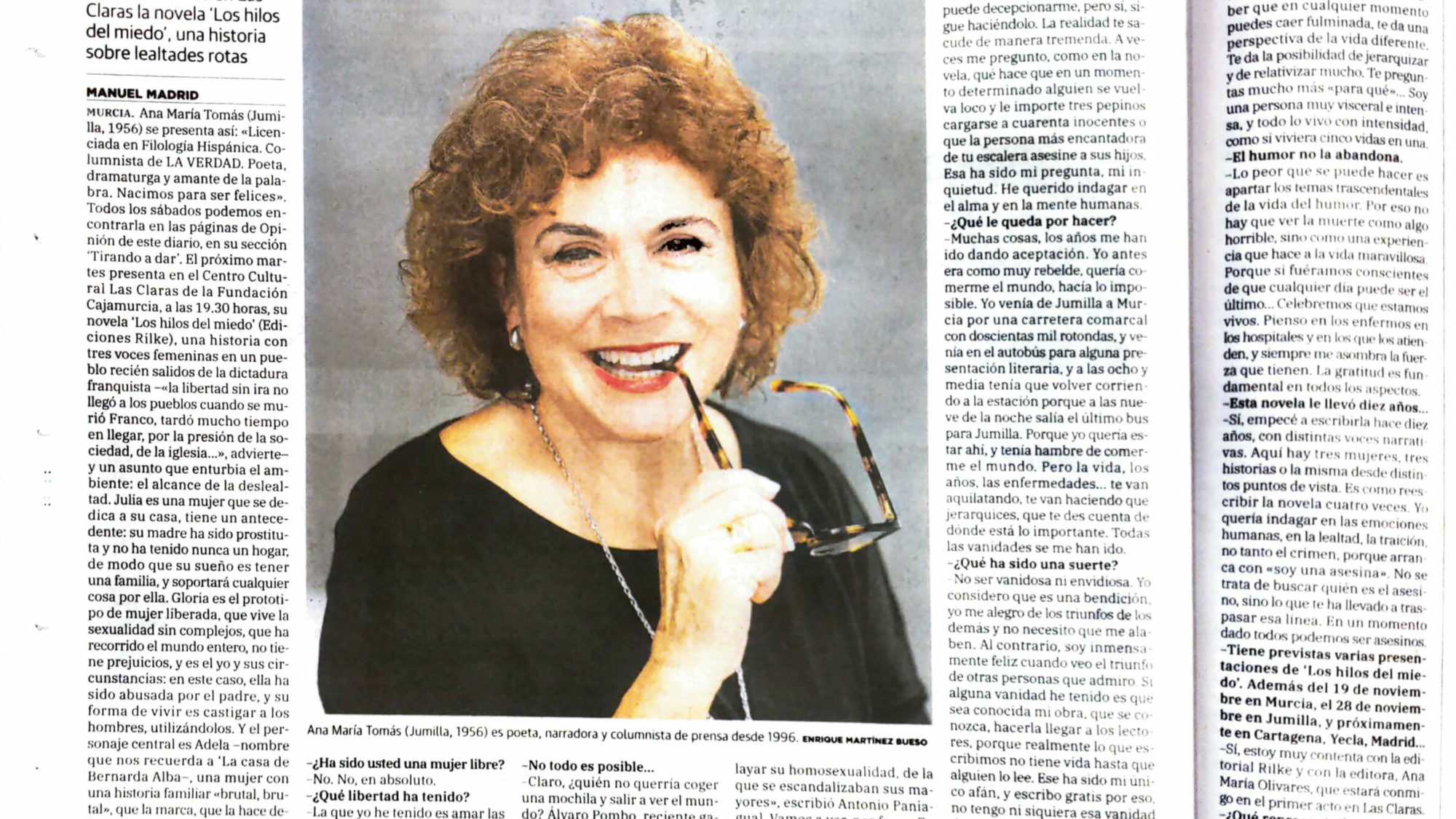 LA VERDAD DE MURCIA. ENTREVISTA A ANA MARÍA TOMÁS