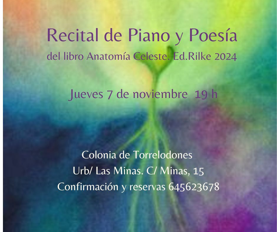 RECITAL DE PIANO Y POESÍA. Jueves 7 de Noviembre de 2024